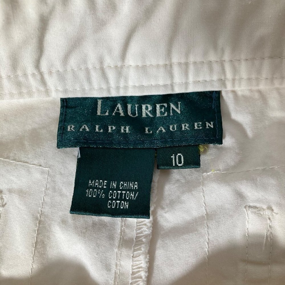 Womens Vintage Lauren Ralph Lauren Cotton Cargo‎ Hiking Shorts Off White 10 - Picture 7 of 7